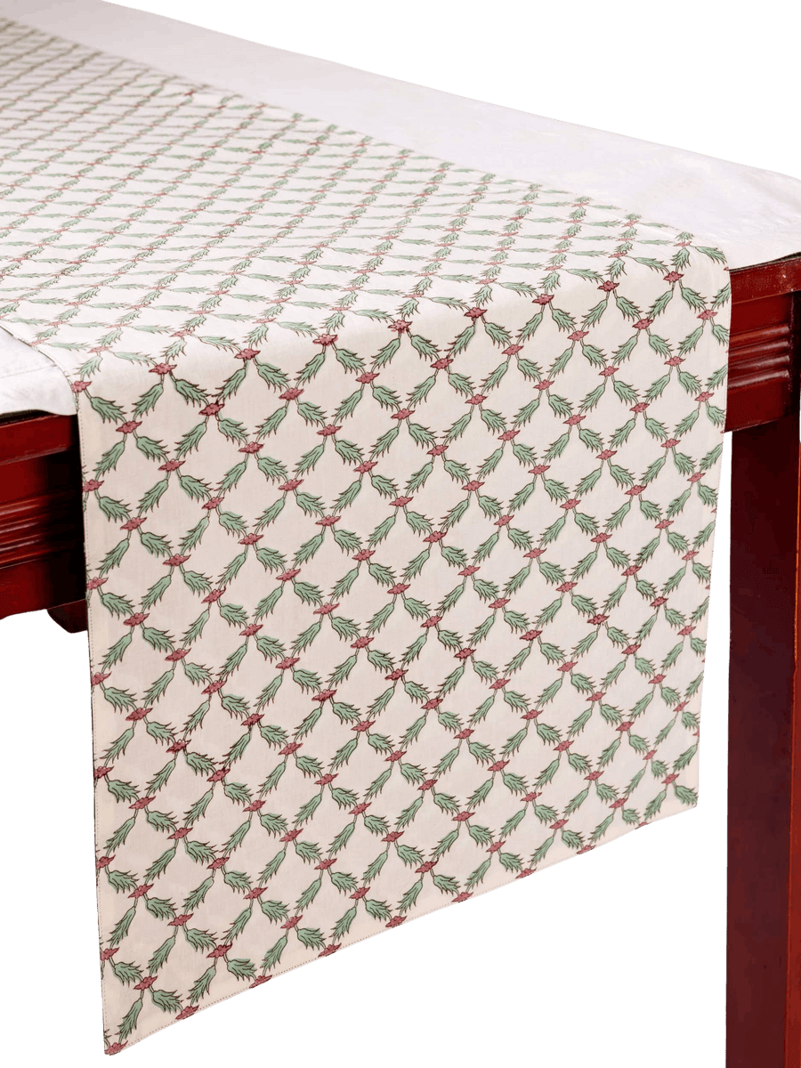 Sage Vine Reversible Table Runner