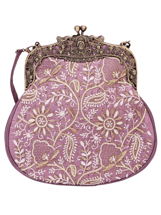 Antique Handle Handbag - Light Pink