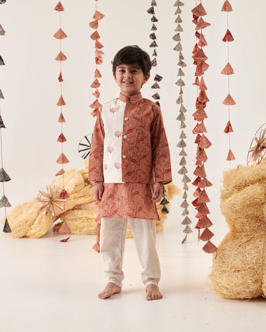 Boy 3 Pc Embroidery Bundy Set - Maroon