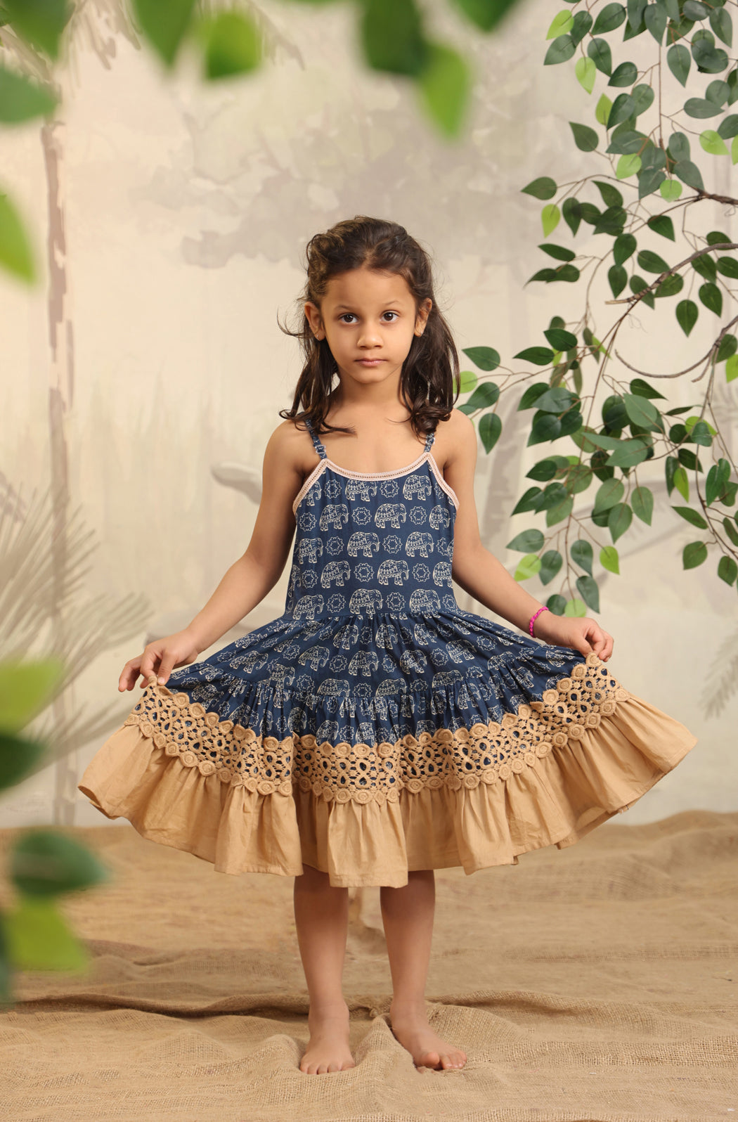 Girl Blue Elephant Dress