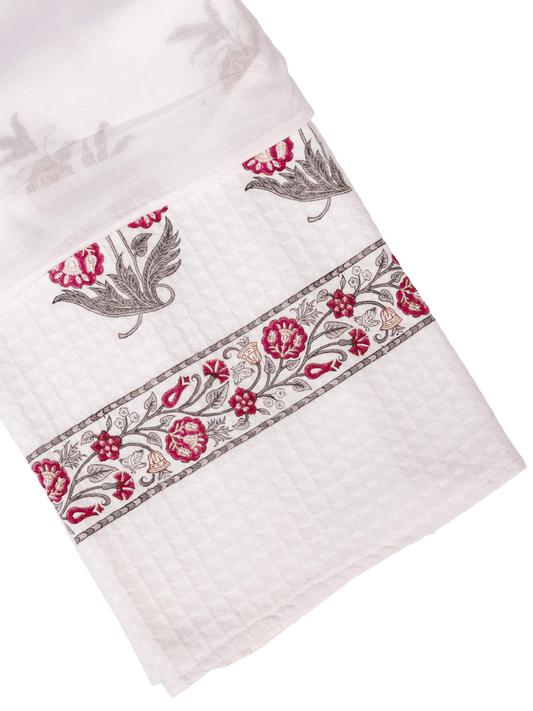 Crimson Bloom Waffle Bath Sheets (Set of 2)