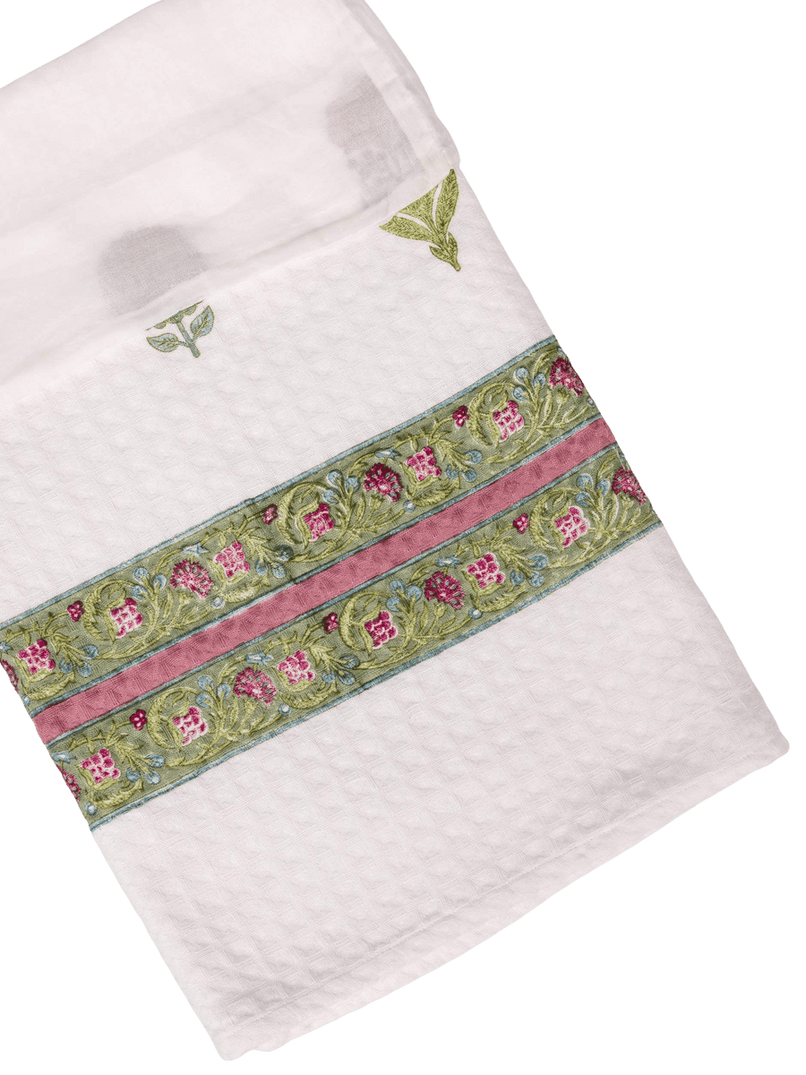 Sage Garden Waffle Bath Towel