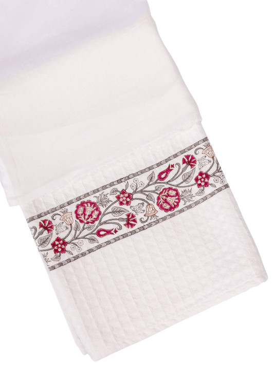 Crimson Vine Waffle Bath Towels (Set of 2)