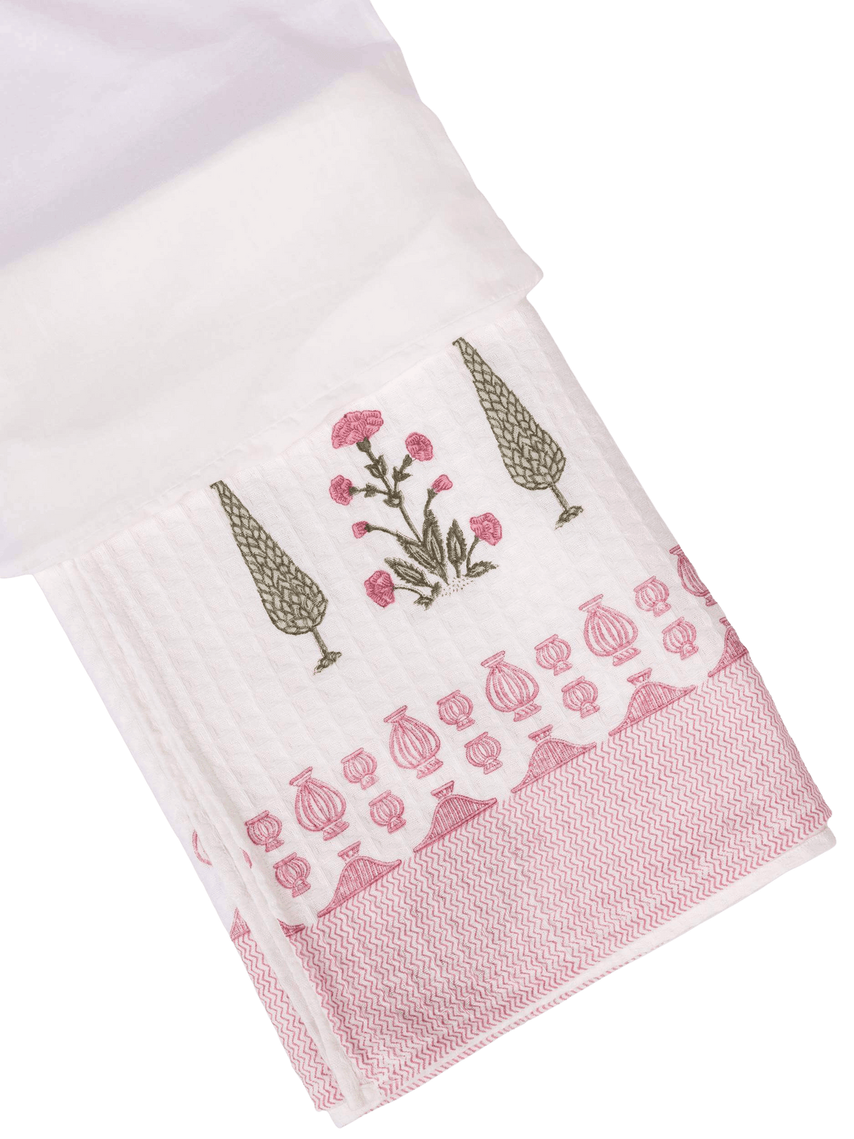 Blush Cypress Waffle Bath Towel