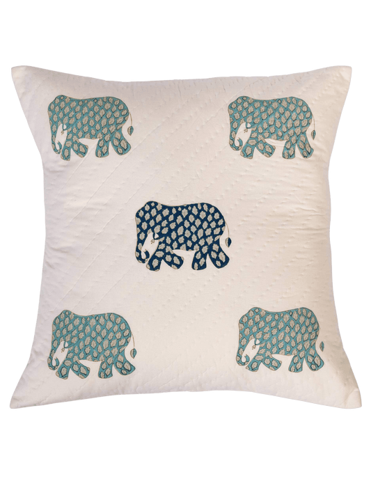 Elephant Parade Quilted Cushion Cover