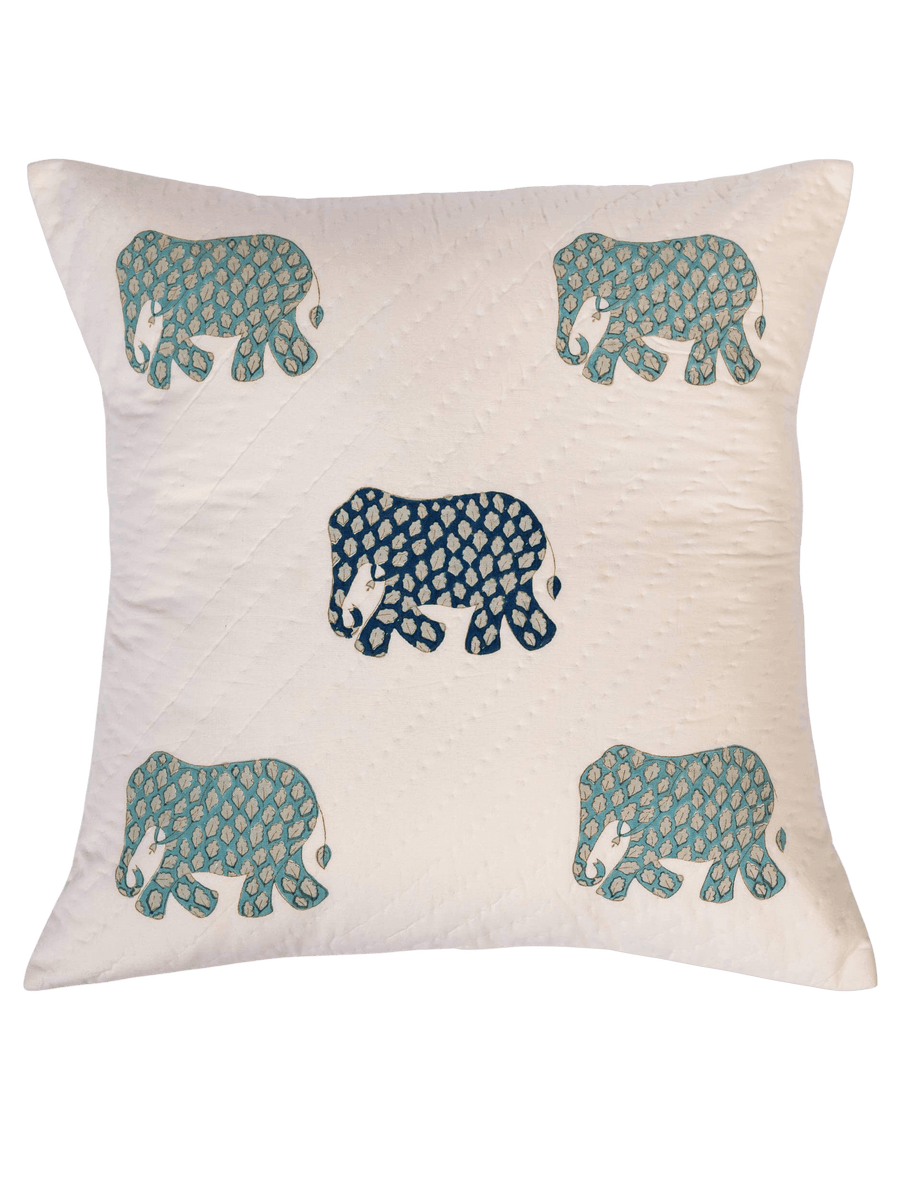Elephant Parade Quilted Cushion Cover