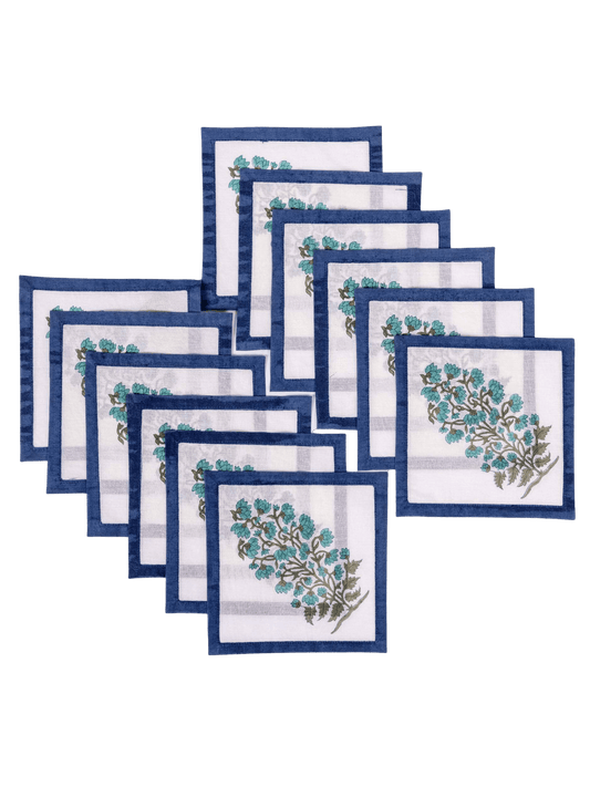 Indigo Vine Cocktail Napkins (Set of 12)
