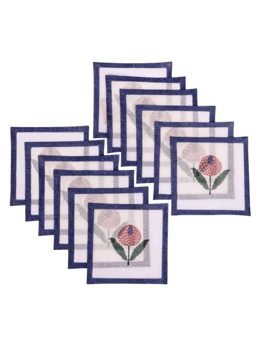 Coral Bloom Cocktail Napkins (Set of 12)