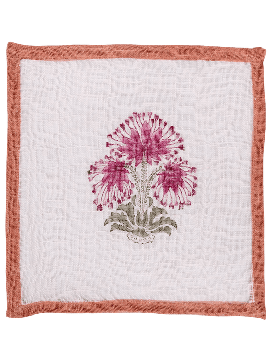 Raspberry Bloom Cocktail Napkins (Set of 6)