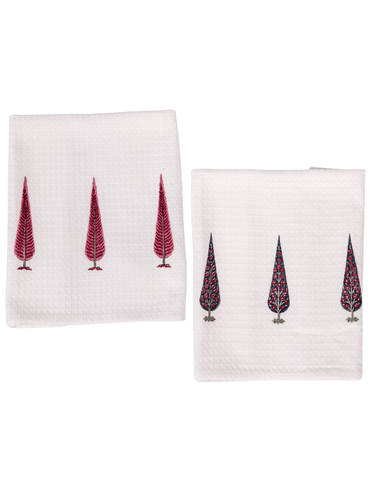 Ruby Cypress Waffle Hand Towels (Set of 2)