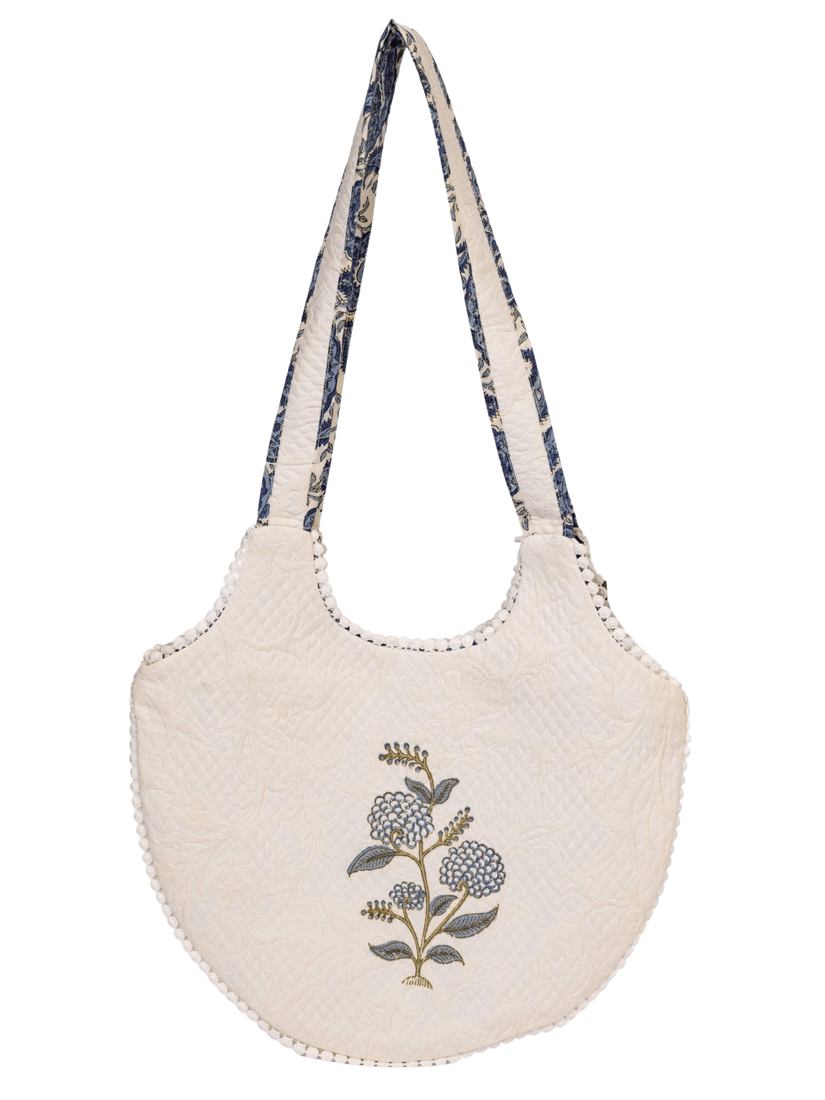 Indigo Bloom Round Tote
