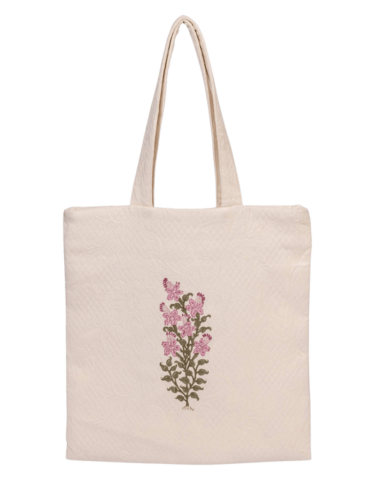 Blush Sprig Square Tote