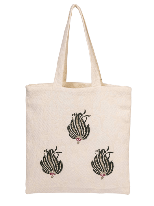 Black Tulip Square Tote