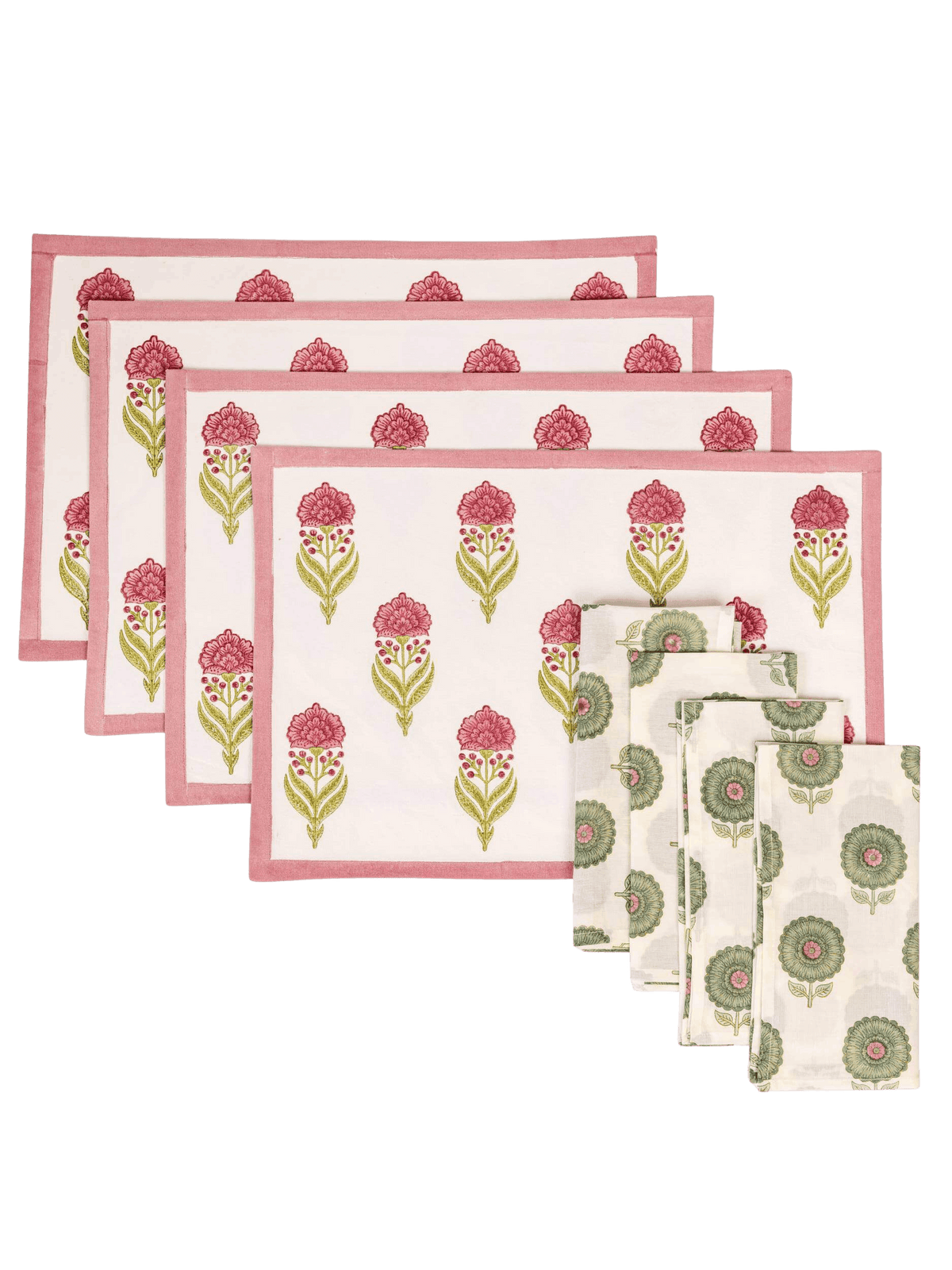 Blush Garden Table Mat & Dinner Napkin Set